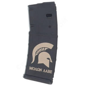 AR15 Magazine Magpul Pmag 30rd laser engraved - Molon Labe Helmet