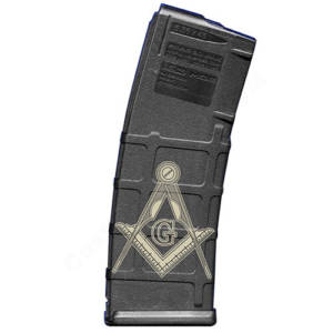 AR15 Magazine Magpul Pmag 30rd laser engraved - Freemasonry