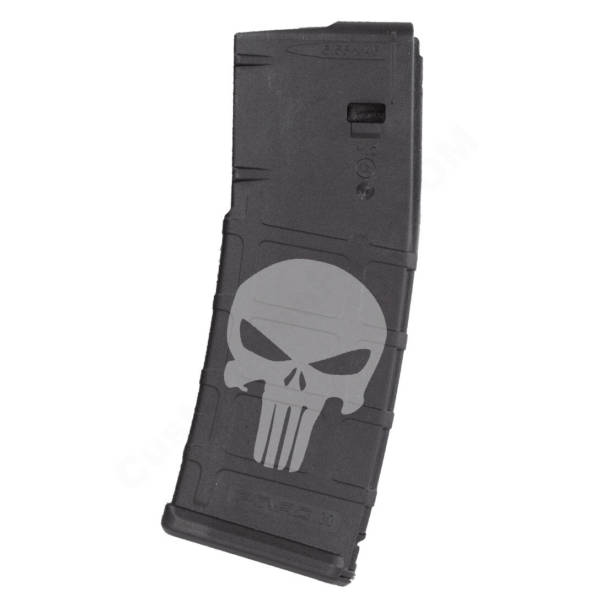 AR15 Magazine Magpul Pmag 30rd laser engraved - Punisher skull