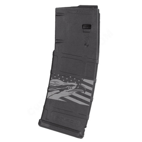 AR15 Magazine Magpul Pmag 30rd laser engraved - US flag eagle