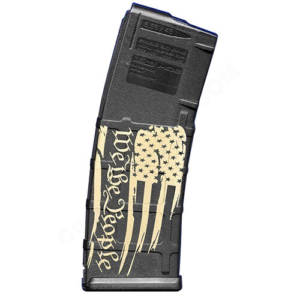 AR15 Magazine Magpul Pmag 30rd laser engraved - We the people flag