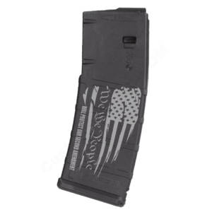 AR15 Magazine Magpul Pmag 30rd laser engraved - We the people US flag