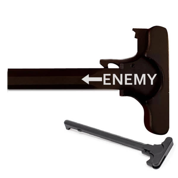 AR-15 Laser Engraved Charging Handle - Enemy arrow