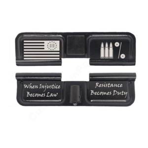 AR-15 Ejection Port Laser Engraved - Three percenter flag law
