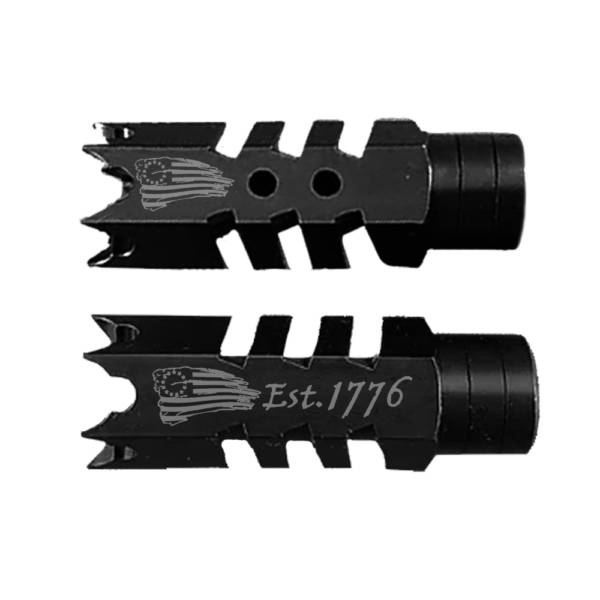 .223/5.56/.22LR Shark Muzzle Brake 1/2x28 Pitch Engraved - est. 1776