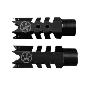 .223/5.56/.22LR Shark Muzzle Brake 1/2x28 Pitch - Punisher skull Star