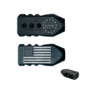 .223/5.56/.22LR Tanker Muzzle Brake 1/2x28 TPI - 1776 Flag