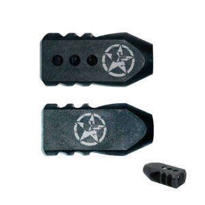 .223/5.56/.22LR Tanker Muzzle Brake 1/2x28 TPI - Punisher Skull Star