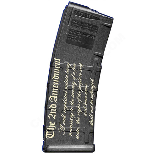 AR15 Magazine Magpul Pmag 30rd laser engraved - the 2nd Amendment