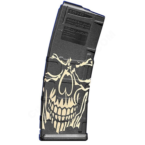 AR15 Magazine Magpul Pmag 30rd laser engraved - Skull Face