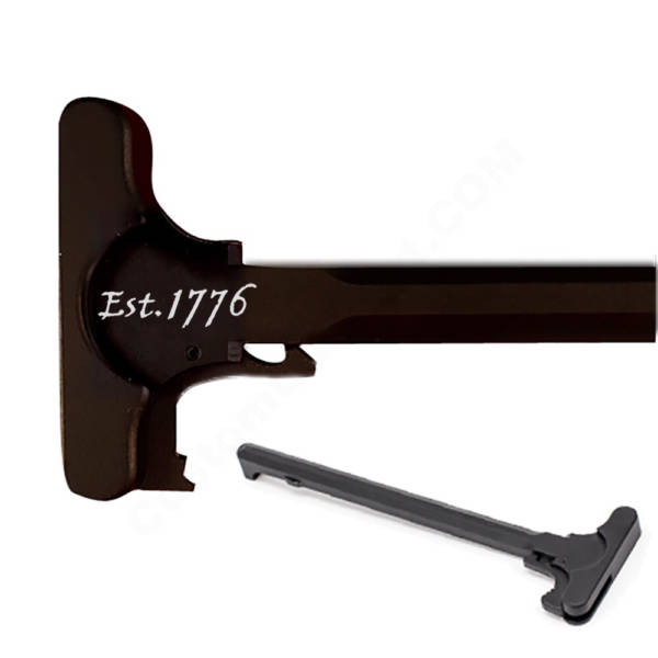 AR-15 Laser Engraved Charging Handle - est 1776