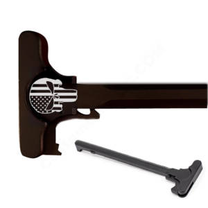 AR-15 Laser Engraved Charging Handle - Punisher Skull Flag