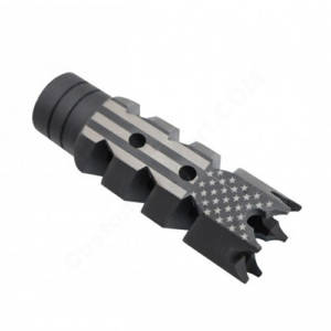 .223/5.56/.22LR Shark Muzzle Brake 1/2x28 Pitch - US Flag