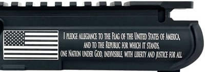 AR-15 UPPER RECEIVER ENGRAVED- FLAG PLEDEG