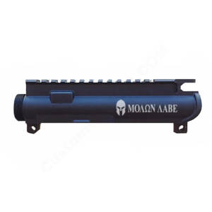 AR-15 UPPER RECEIVER ENGRAVED- Molon Labe Helmet