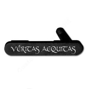 AR-15 Magazine Catch Laser Engraved - Veritas Aequitas