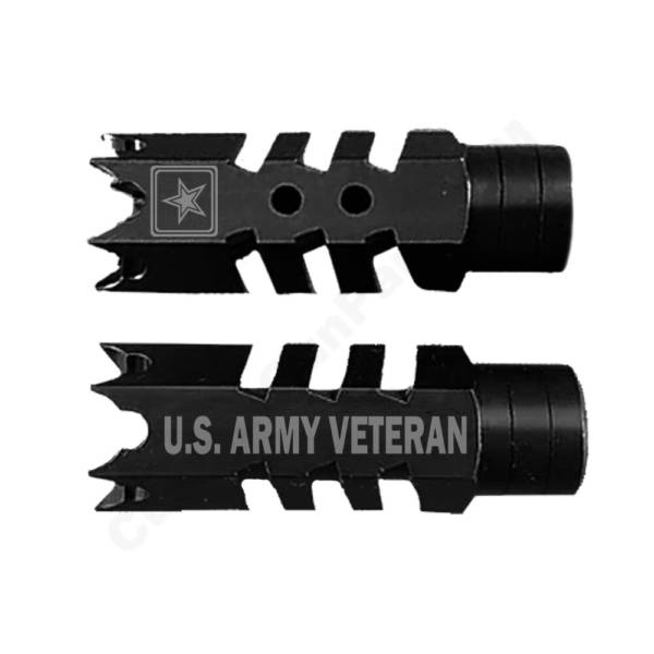 .223/5.56/.22LR Shark Muzzle Brake 1/2x28 Pitch - US Army Veteran