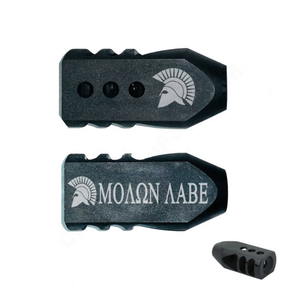 .223/5.56/.22LR Tanker Muzzle Brake 1/2x28 TPI - Molon Labe Helmet