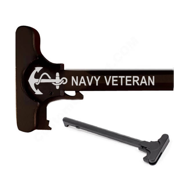 AR-15 Laser Engraved Charging Handle - Navy Veteran