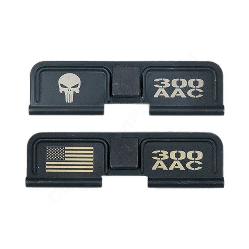 AR-15 Ejection Port Laser Engraved - Skull Flag 300 AAC