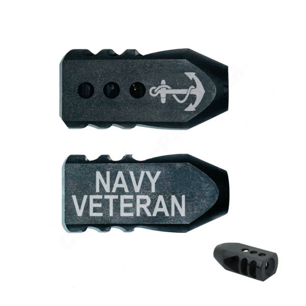 .223/5.56/.22LR Tanker Muzzle Brake 1/2x28 TPI - Navy Veteran