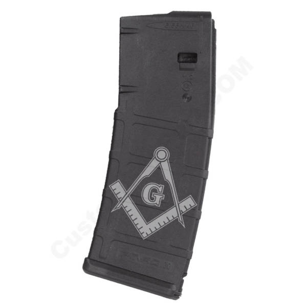 AR15 Magazine Magpul Pmag 30rd laser engraved - Free Mason