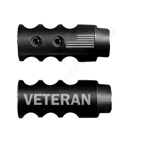 .223/5.56 Competition Muzzle Brake 1/2x28 TPI - US Flag Veteran